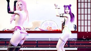 [MMD] 極楽浄土 GokurakuJodo Goddess Nude Dance KDA Ahri Kaisa Seraphine