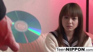 oriental college girl gets punished for starring into porn