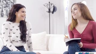 GirlDoGirl.com - Big Tit hispanic kisses and facesits her bff