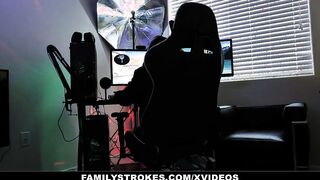Family Rubs - Nerdy Teenie Gets His Stepbros Attention By