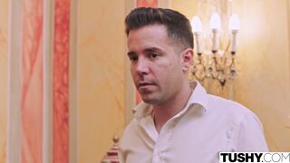 TUSHY Anal-Obsessed Lika loves the attention of 2 guys