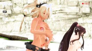【MMD】KanColle Yamato & Musashi - Kiss me【R-18】
