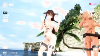 【MMD】KanColle Yamato & Musashi - Kiss me【R-18】