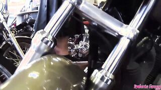 Roberta Farnese on a motorcycle gets banged! by all the