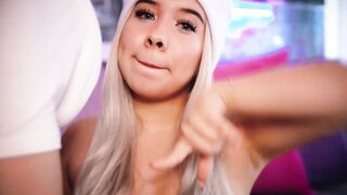 Vulgar blonde wants to suck her BF's dick live