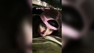 Vehicle oral sex leads to outdoors sex