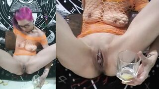 Masturbation with Oranges making Juice