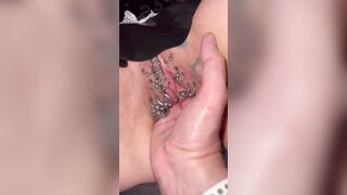 Pierced and tattoot cunt fisting