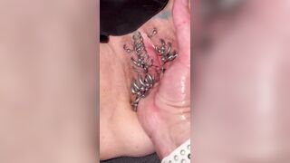 Pierced and tattoot cunt fisting