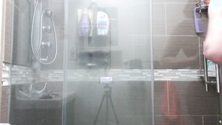 Sensual professor gets naked and showers inside front of her school girl
