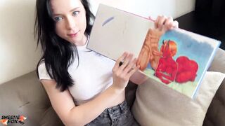 Lusty Artist Gets Turned On by Drawing Animated. She is