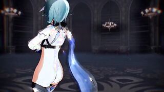 mmd r18 Eula sex princess will make you cum 3d animated nsfw genshin impact
