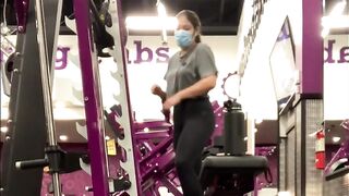 Tight White Girl Black Leggings Workout
