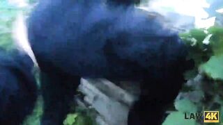 LAW4k. Graffiti pussy with mouth is caught by brutal policemen who boned!