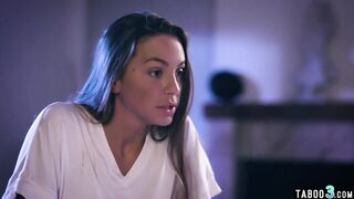 Sexsual lesbo 19 yo Abigail Mac consoling her chubby milf next door