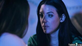 Sexsual lesbo 19 yo Abigail Mac consoling her chubby milf next door