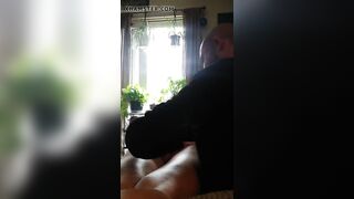 Flabby old woman spanked