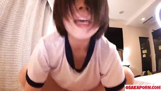 Amateur cute Japanese loves sex of cowgirl and doggy after
