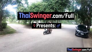 Long melons amateur Thai GF blowjob and horny banged! into a bungalow