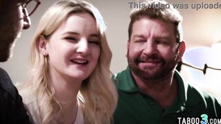 2 guys with similar interests sharing a long boobed BBW