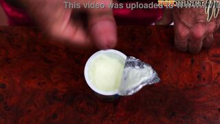 Cum eating! Surprise cum inside yogurt