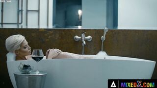 MIXEDX - Strong And Bae Blonde Woman Gets Her Snatch Eaten Like Never Before By Amirah Adara