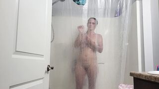 Spying on gf taking a shower