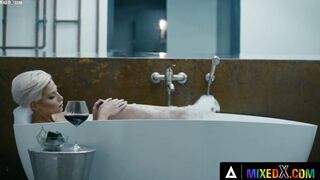 MIXEDX - Strong And Goddess Blonde Woman Gets Her Snatch