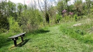 Juicy Soak Cunt BBW Nirvana Lust pounding her Beauty snatch outdoors with big black cock sex toy! Vagina cream all over!