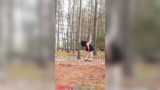 Cougar BBW BOOTY WORSHIP walking into Forest