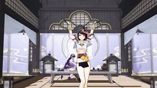 Genshin Lightning Castle 3d animated nsfw mmd r18 ntr