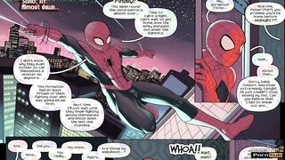 Spiderman - Red and white Gifts - BONDAGE double penetration Fake-Cock Toy FFM 3 Way - Hentai Parody