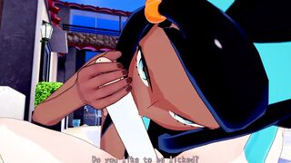 Swimsuit Nessa Plowed near the pool Pokemon [Hentai 3D]