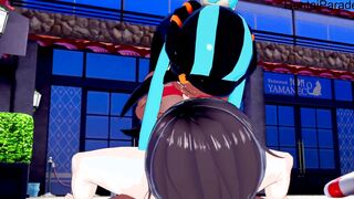 Swimsuit Nessa Plowed near the pool Pokemon [Hentai 3D]