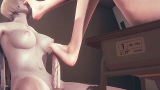 Anime Uncensored Futanari - Nagisa toejob to Futanari