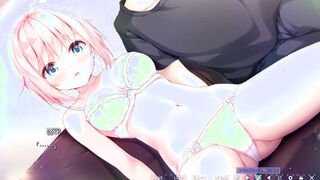 【エロゲー 電子処女 が現れた！ コマンド！？動画7】カナタちゃんのおっぱい揉んでマンコ愛撫からの生中出しエッチシーン！(巨乳Vtuberモノ抜きゲー(体験版) Cartoon game Denshi