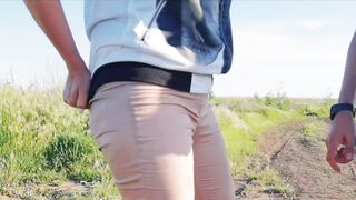 Milf Got's Outdoors Outdoors Fellatio With Cummed And Squirts Inside Her Leggings