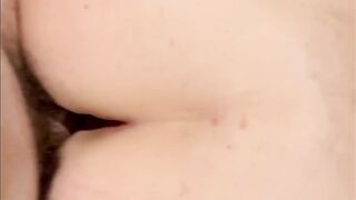 Bimbo takes jizzed on ass