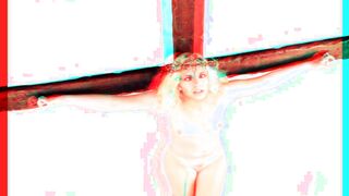 Female Jesus Crucified Naked 2 (3D)
