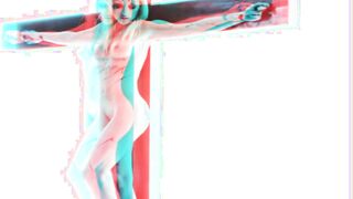 Female Jesus Crucified Naked New And Improved (3D)
