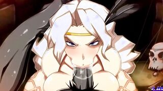 Big Tit Amazon Blows Big Ogre Dick and Makes Him Cum Twice