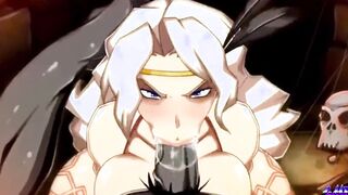 Big Tit Amazon Blows Big Ogre Dick and Makes Him Cum Twice