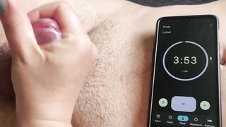 Can he cum into 4 minutes?