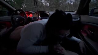 Bf wanted to cum so I pulled over and made HIM CUM INTO MY THROAT