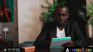 MIXEDX - Ebony Penis Mistress Christina Shine Gets Dominated Before Getting Cum On Melons