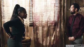 Ebony agent gets fucked to sell a house