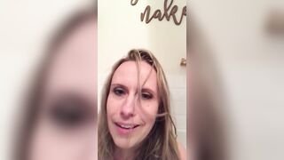 CUM got to know me - a playful chat and jugs rub down into the bath-tub with mom