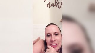 CUM got to know me - a playful chat and jugs rub down into the bath-tub with mom