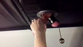 Gf of The Cocks Makes A Huge Penis Blow a Big Load On the Table!!!