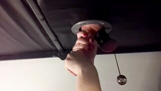 Gf of The Cocks Makes A Huge Penis Blow a Big Load On the Table!!!